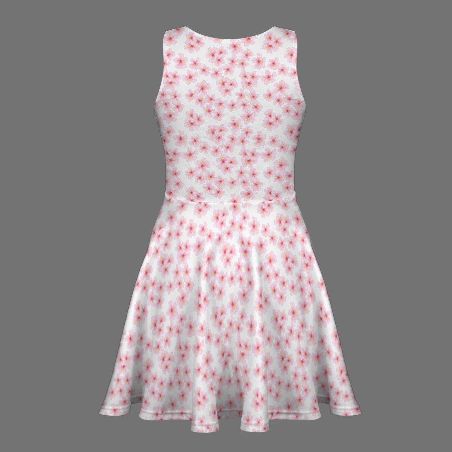 Back flat lay view floral fit and flare dress