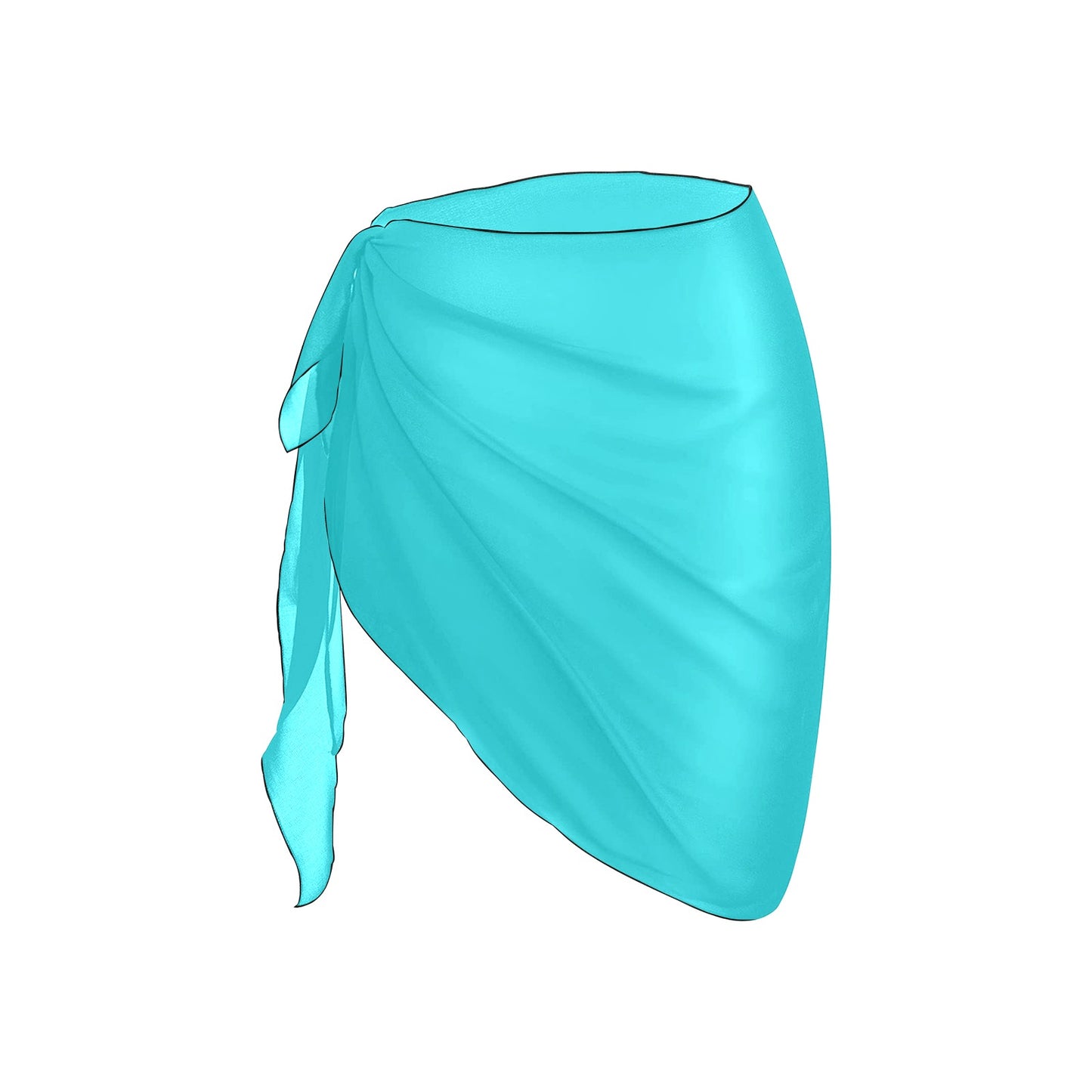 aqua sarong skirt asymmetrical hemline