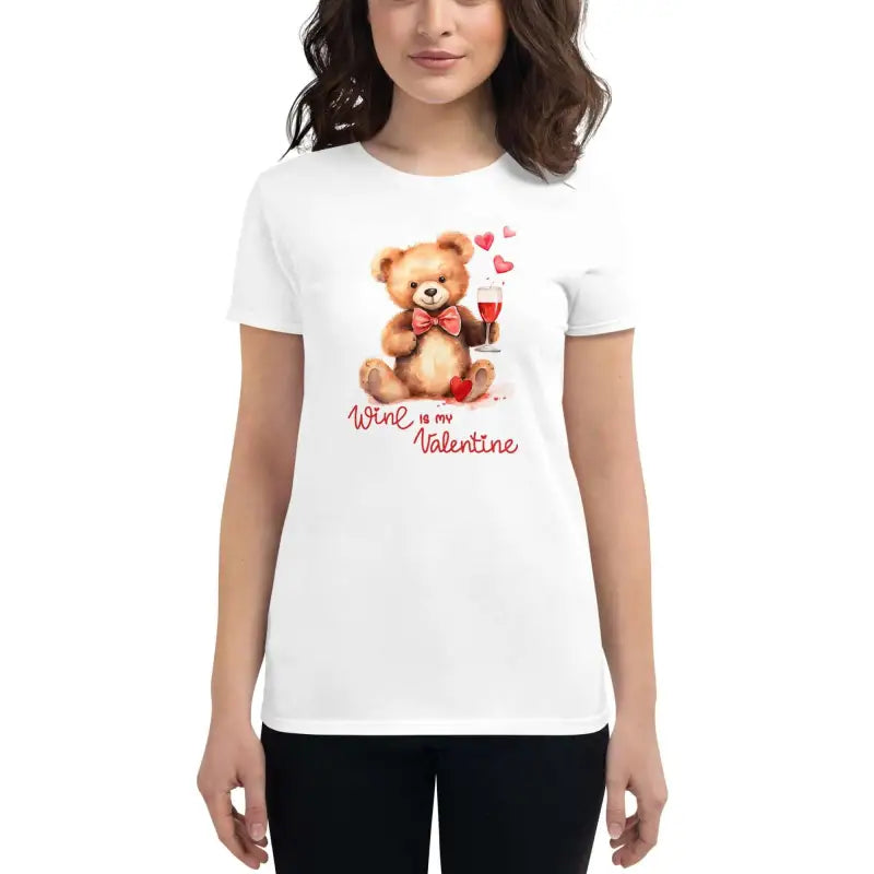 White Bear-y Cute Valentine Vibes T-Shirt for Lovebugs made of combed ringspun cotton