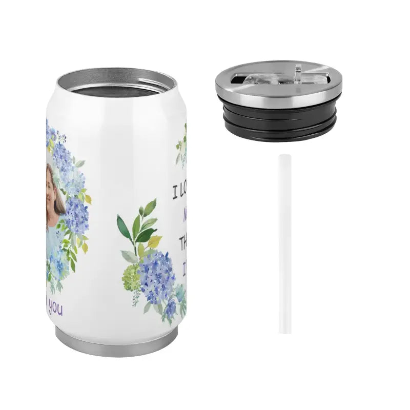 Insulated stainless steel cola can with floral design, perfect for coke cups travel