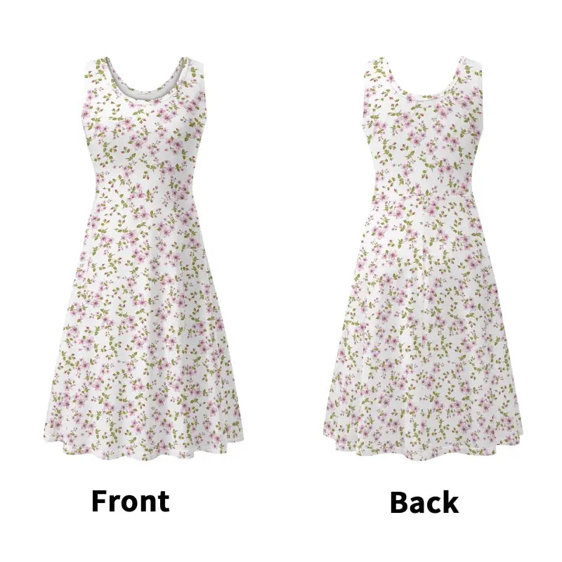 Floral print sleeveless Boho Beach Bash Dress perfect for sunny days and beach fun