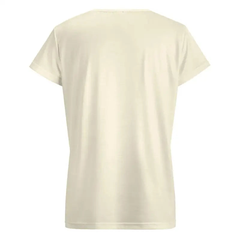 Plain cream-colored short sleeve boho tee perfect for cozy vibes and after-sales magic