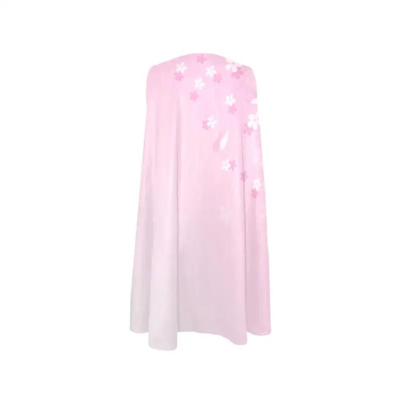 Pink cape with white star patterns perfect for a colorful sleeveless A-line outfit