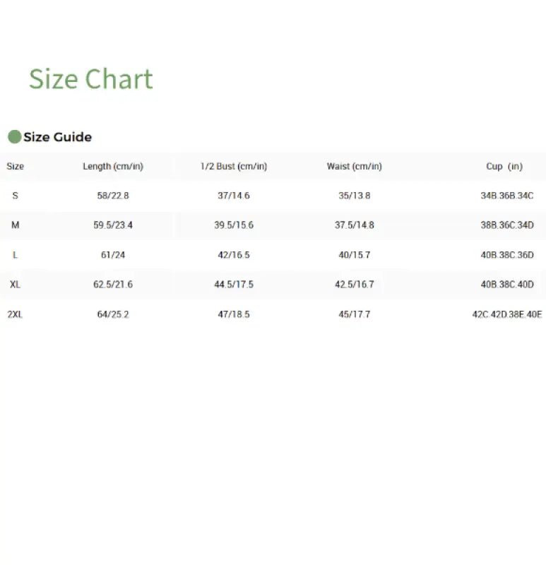 Clothing size chart for a short sleeve tankini perfect for pool parties and beach outings