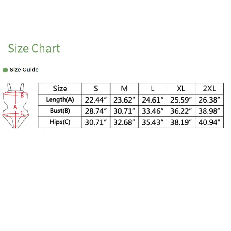 Swimsuit size chart for Women’s Leopard Cut Out Swimsuit in fierce leopard cut style