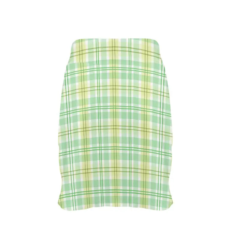 Sassy green plaid athletic skirt in pastel tones perfect for stylish workouts and fun outings