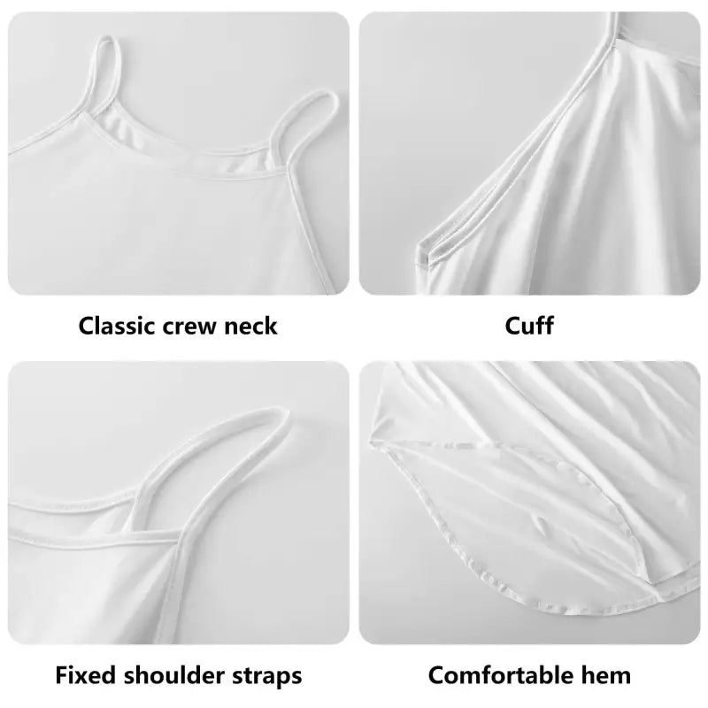 White tank top perfect for layering under a Chevron Spaghetti Strap Maxi Dress