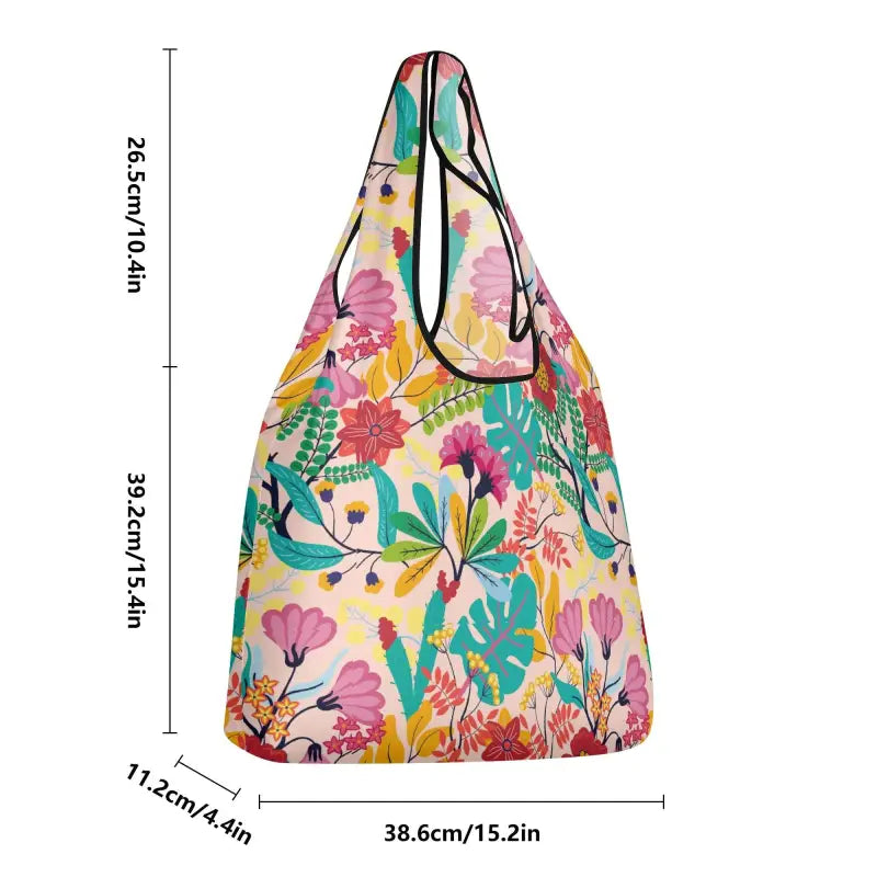 Colorful floral drawstring backpack for spacious abstract print grocery trips