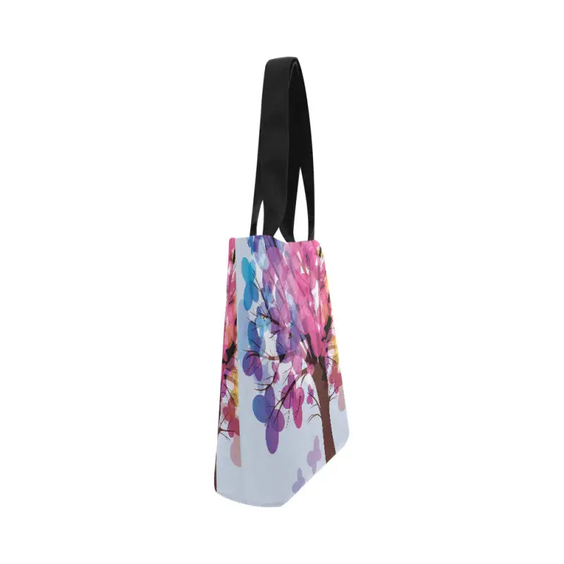 Colorful butterfly canvas tote with floral print, perfect for your book club outings