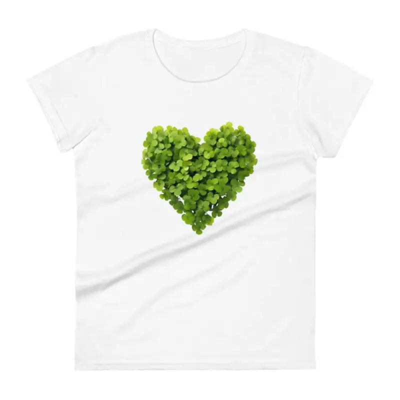 Heart-shaped green leaves on a tee perfect for St. Patrick’s Day shamrock lovers