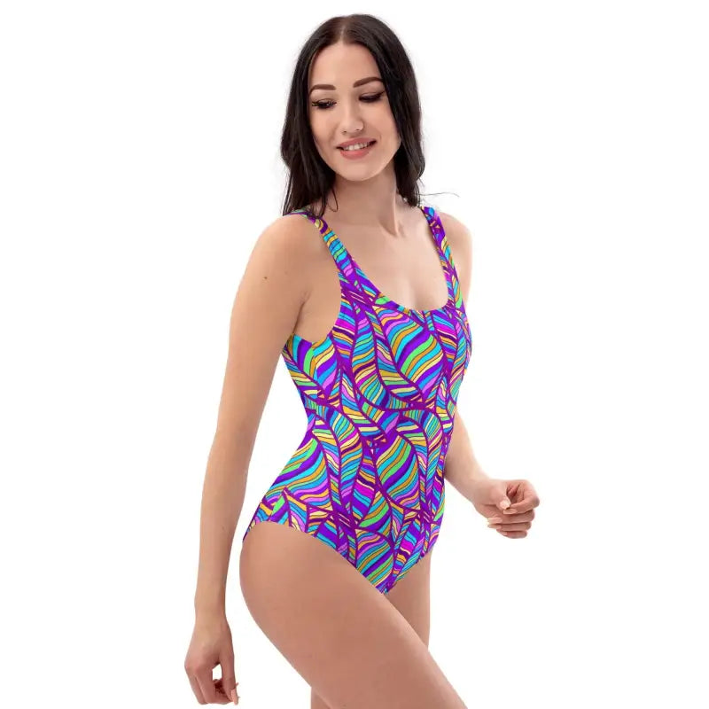 Purple Geometric One-Piece Swimsuit - Ladybug Designs