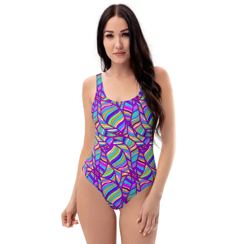 Purple Geometric One-Piece Swimsuit - Ladybug Designs