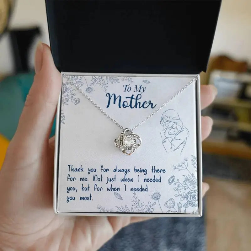 Beautiful necklace gift box with heartfelt message and delicate pendant in 14k white gold