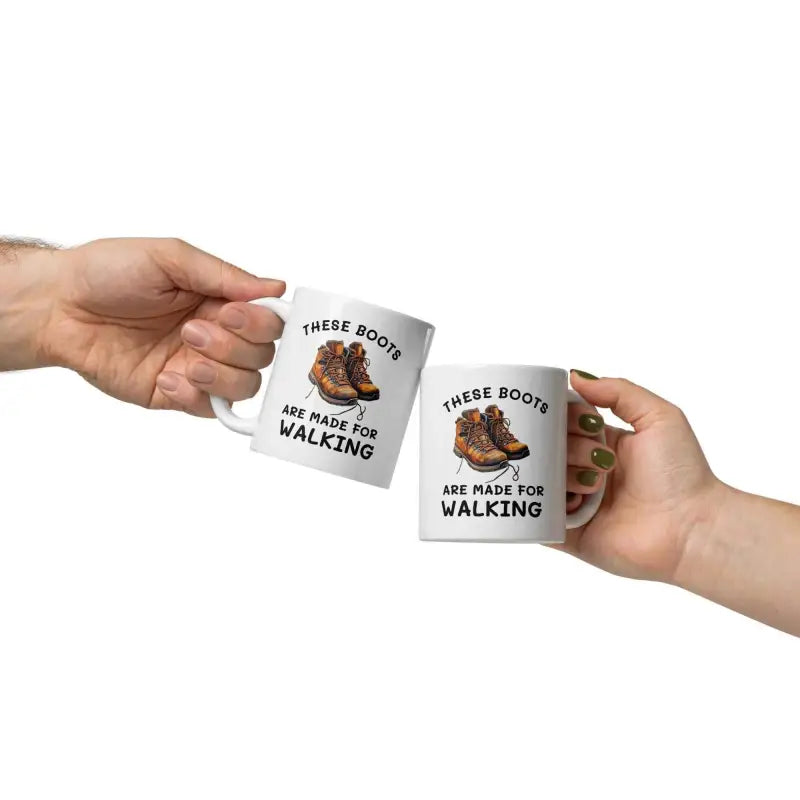 Two hiking boots mugs for outdoor lovers who enjoy coffee and adventures