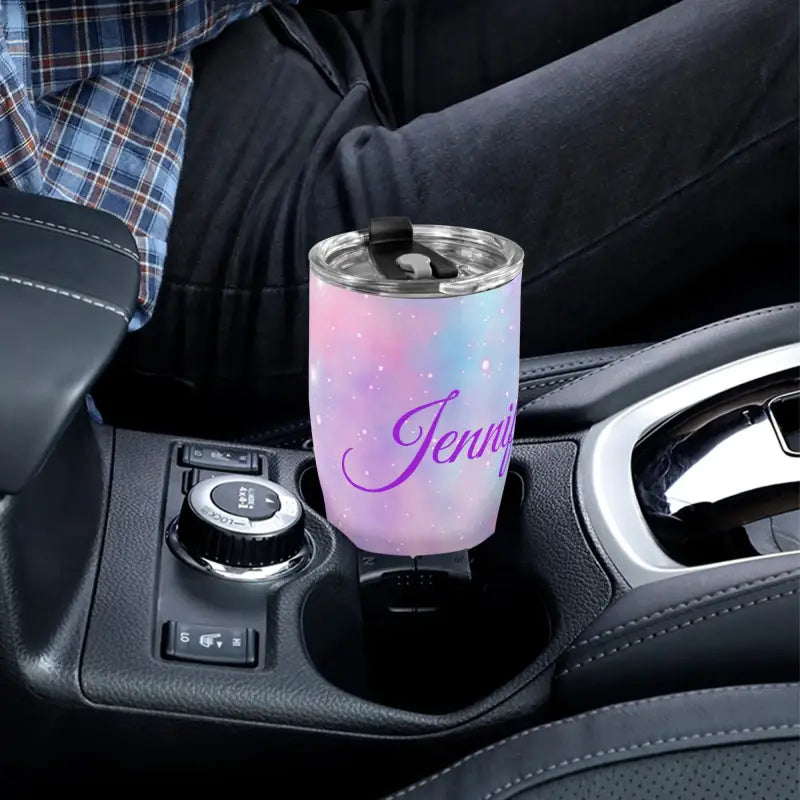 Personalized Cosmic Sip Stainless Steel Insulated Unicorn Tumbler with pastel galaxy design