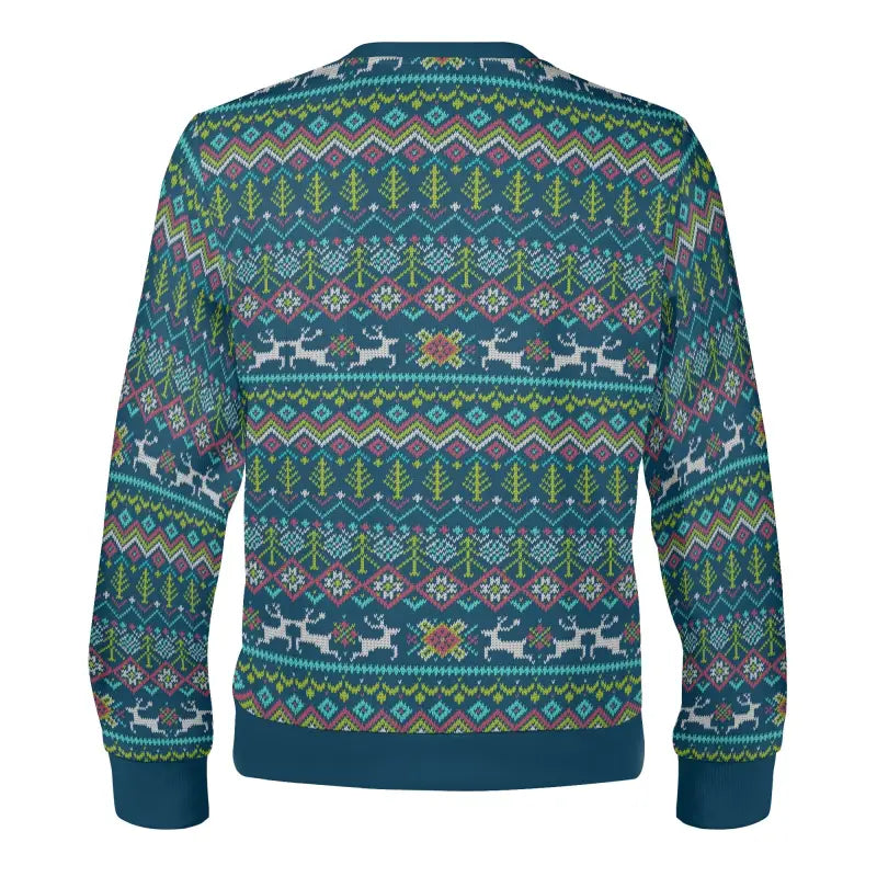 Colorful Fair Isle Reindeer Games unisex custom winter Christmas pullover sweatshirt