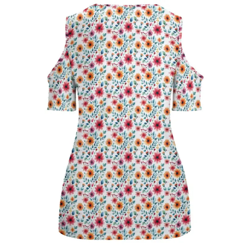 Floral cold shoulder top with short sleeves perfect for rocking blooms this season