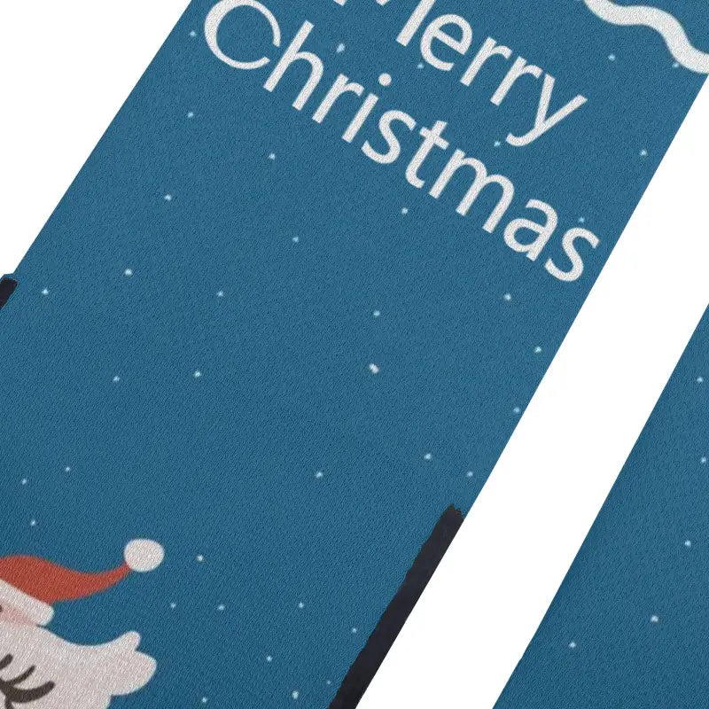 Animated Christmas card with Santa peeking, perfect for Custom Christmas Crew Socks personalized