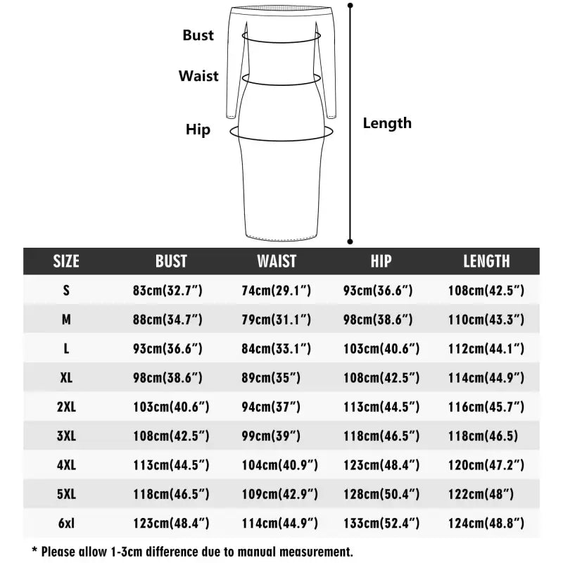 Size chart for Sage Green Floral Dress with measurements for fitted long sleeve style
