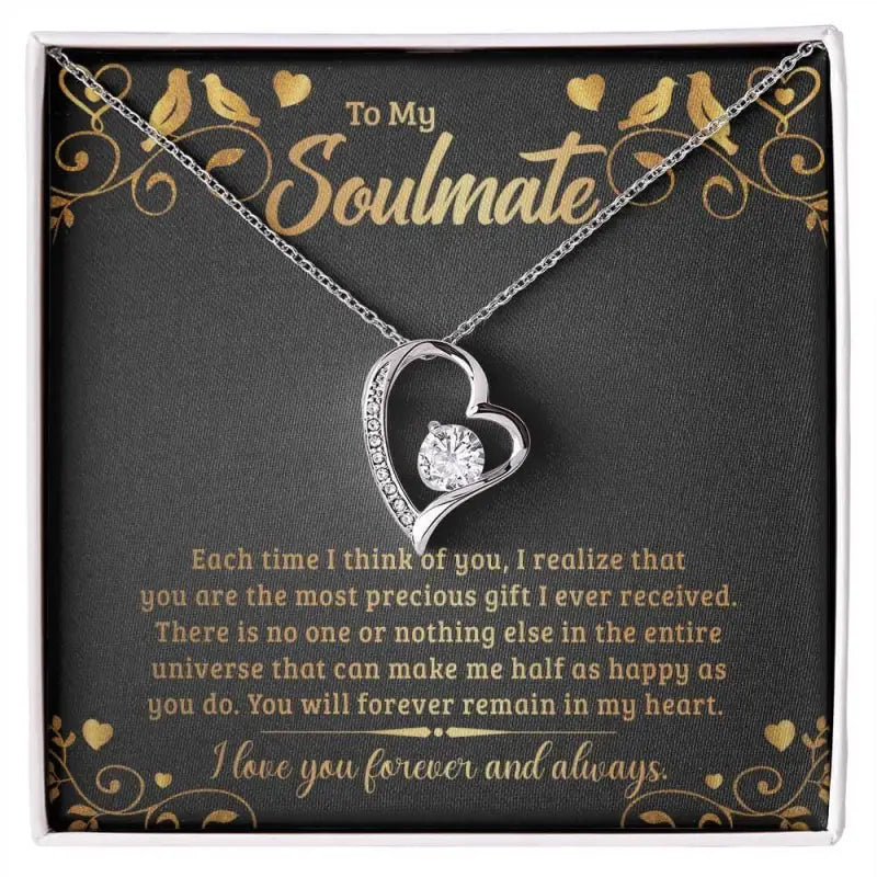 Heart-shaped pendant necklace with diamond accent in yellow gold finish, forever love necklace
