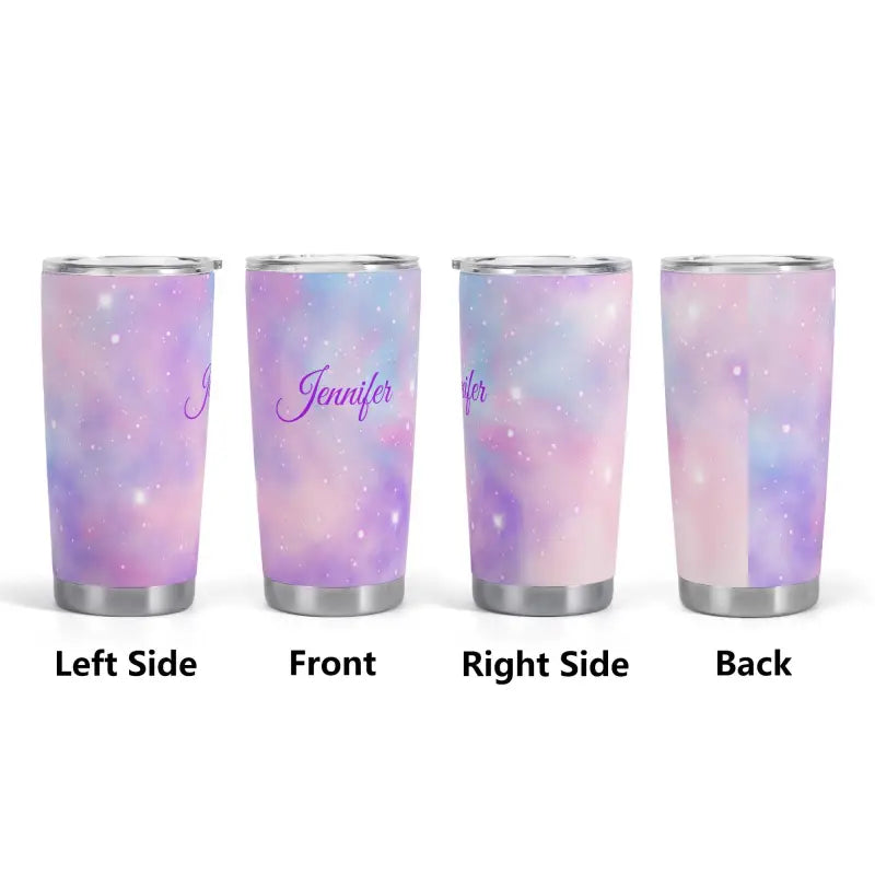 Insulated pastel galaxy personalized 20oz tumbler with name Jennifer on front