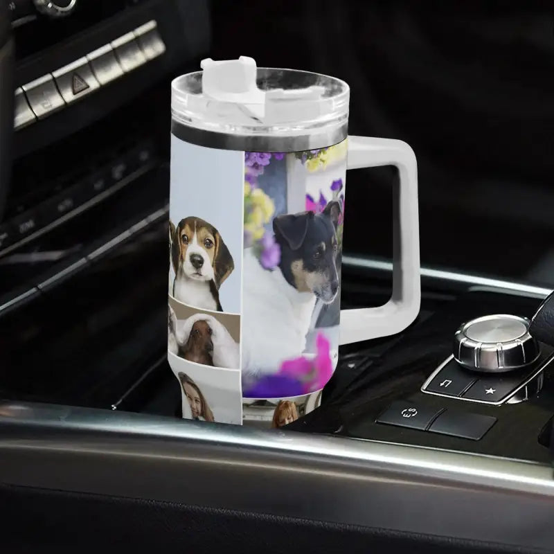 Travel mug with dogs design, perfect for every adventure in 40oz stainless steel