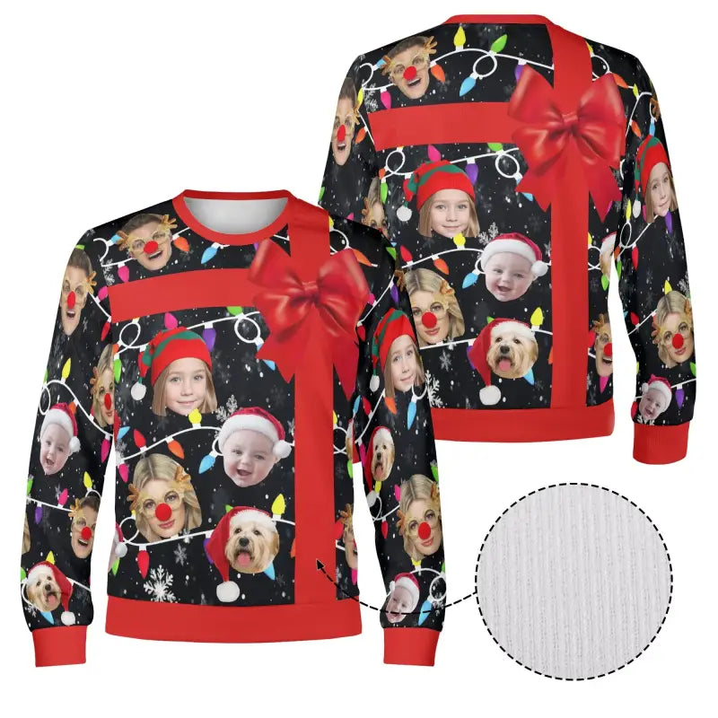Unisex Custom Winter Christmas Pullover with fun festive photo collage design