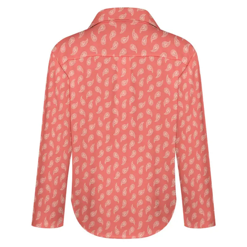 Pink women’s paisley long sleeve blouse perfect for smart-casual events