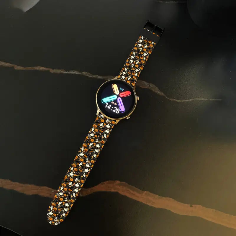 Wristwatch with crystal band and colorful display, perfect for Halloween sparkle vibes