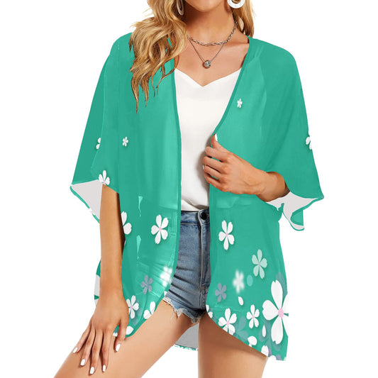 Floral Chiffon Kimono Cardigan