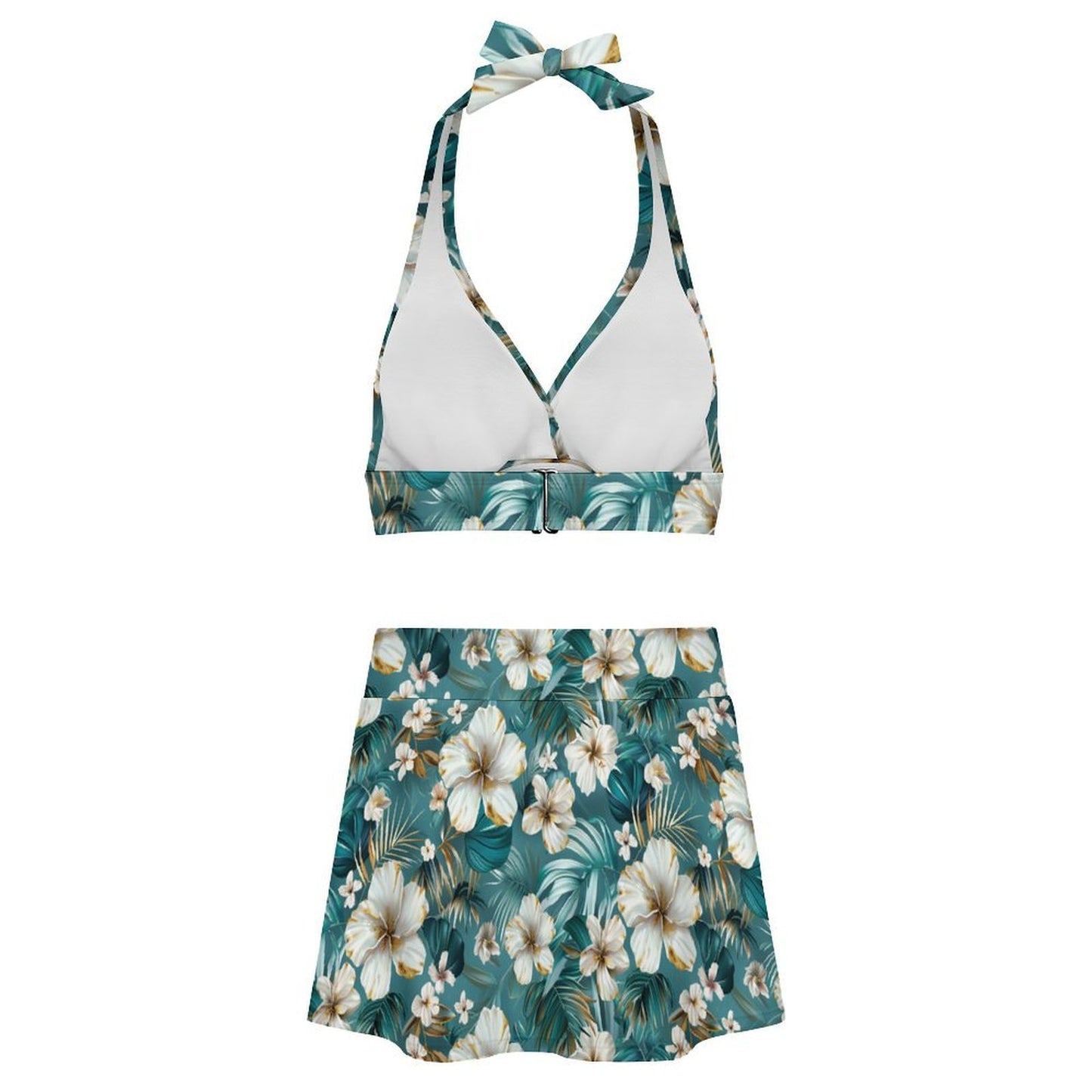 Floral halter bikini set back product image