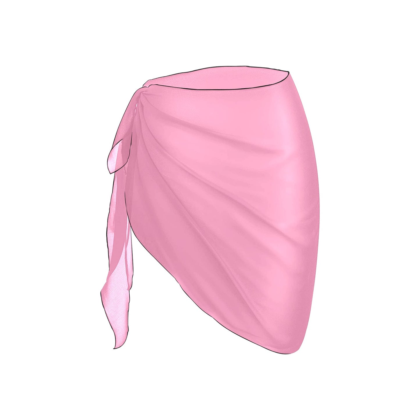 Semi sheer chiffon sarong beach wrap for swimwear styling