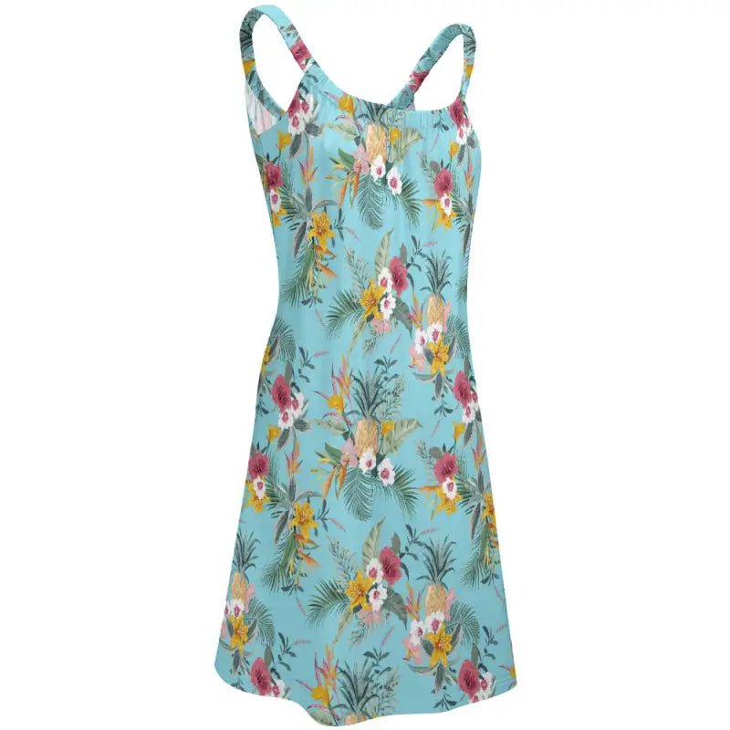 Tropical print summer tank dress women relaxed fit sundress