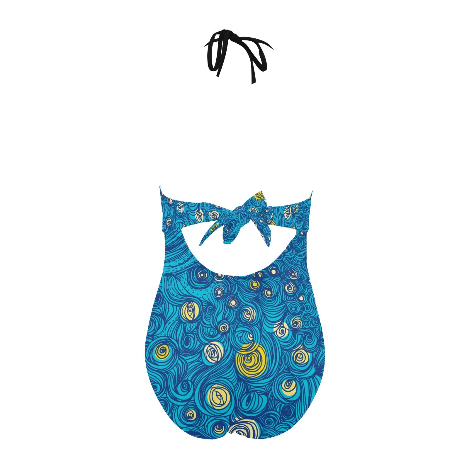 Abstract swirl cut-out one-piece swimsuit product image front