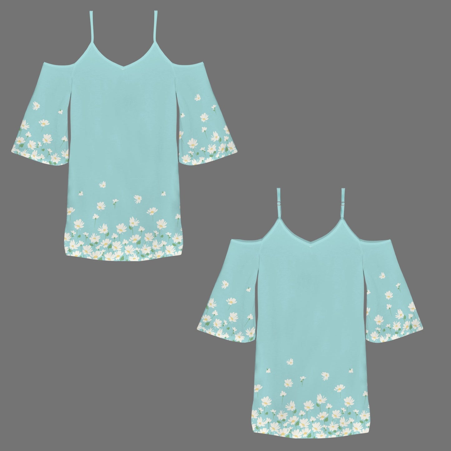 blue floral everyday dress soft flowy silhouette