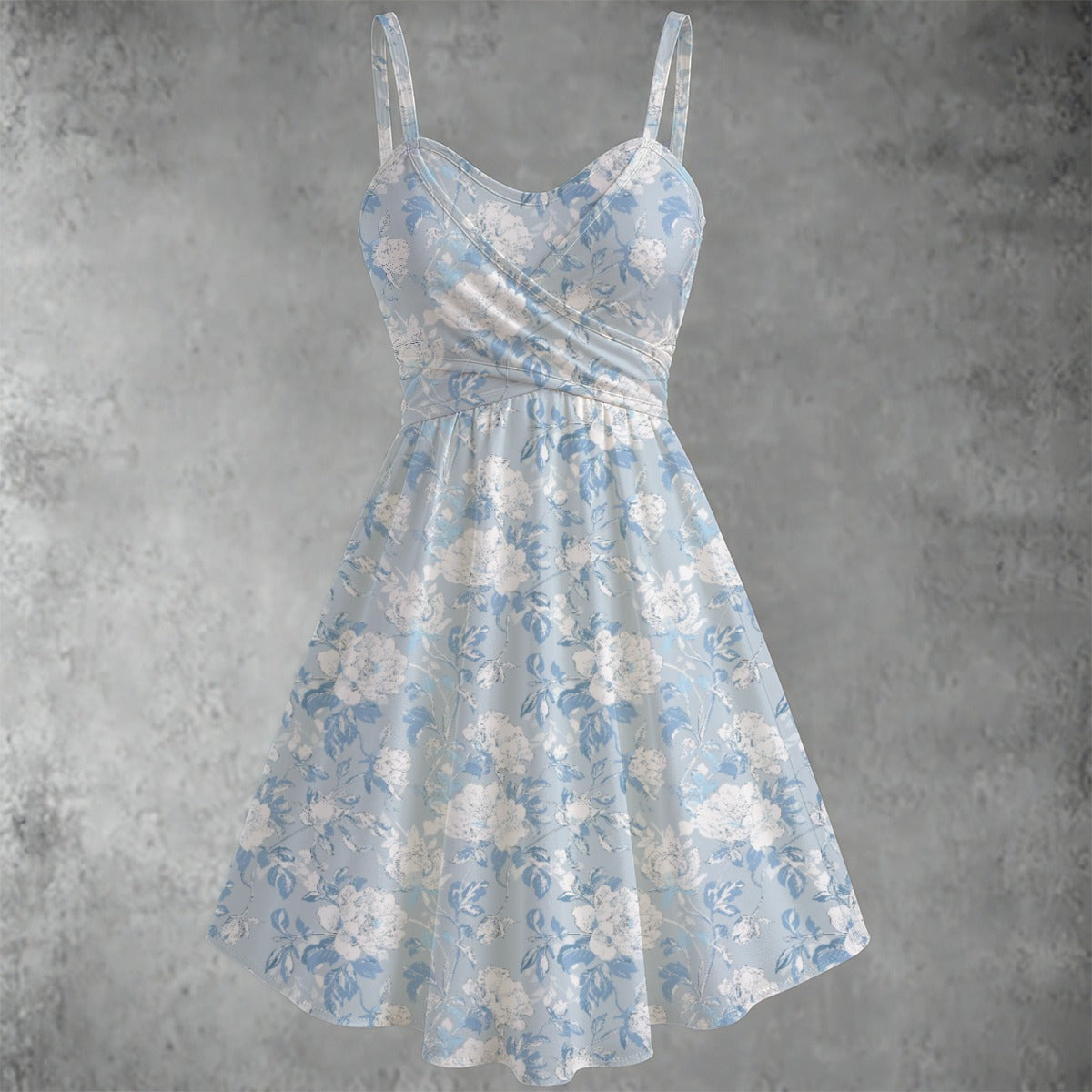 cottagecore blue floral mini dress women's fashion