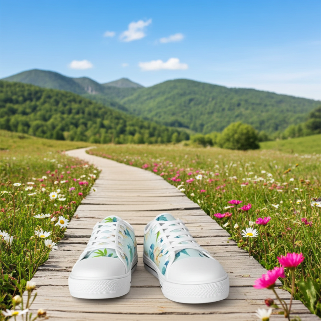 Floral Canvas Sneakers for Women | Lightweight Casual Shoes