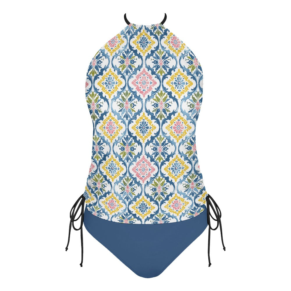 tankini swimsuit back view halter tie