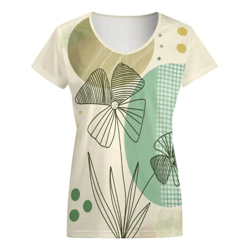 Floral-patterned women’s short sleeve boho tee from Get Cozy with great after-sales processing
