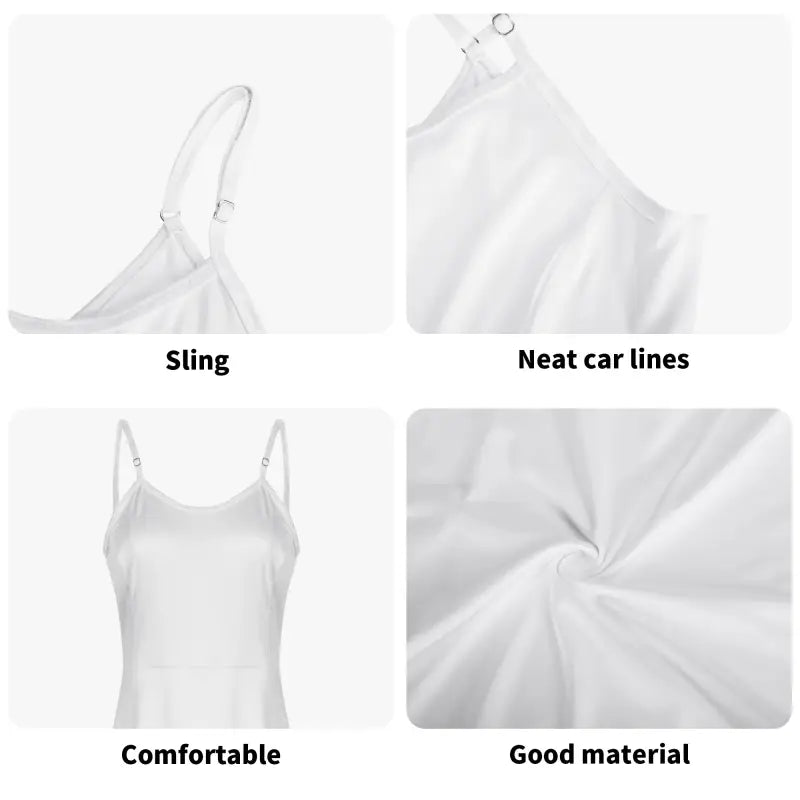 White sleeveless camisole with thin straps for women’s lounge and comfy style