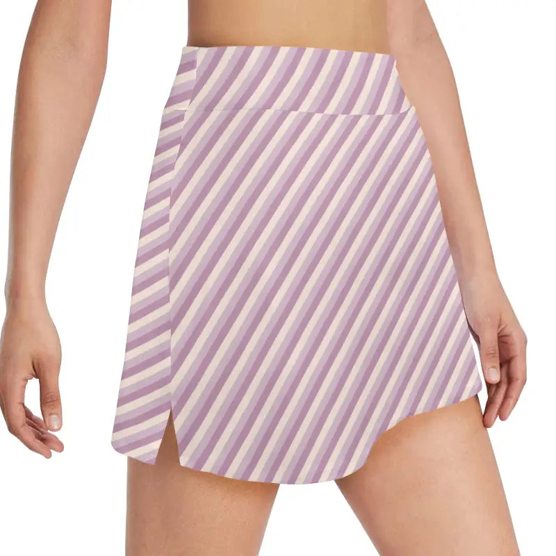 Striped tennis skirt styled as a golf skirt with boho vibes and dress-like swing