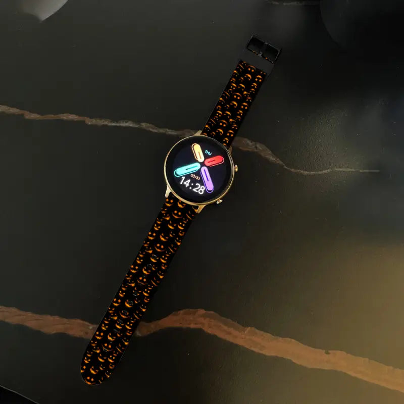 Stylish Halloween 20mm 22mm Universal Wristwatch with butterfly face and brown strap