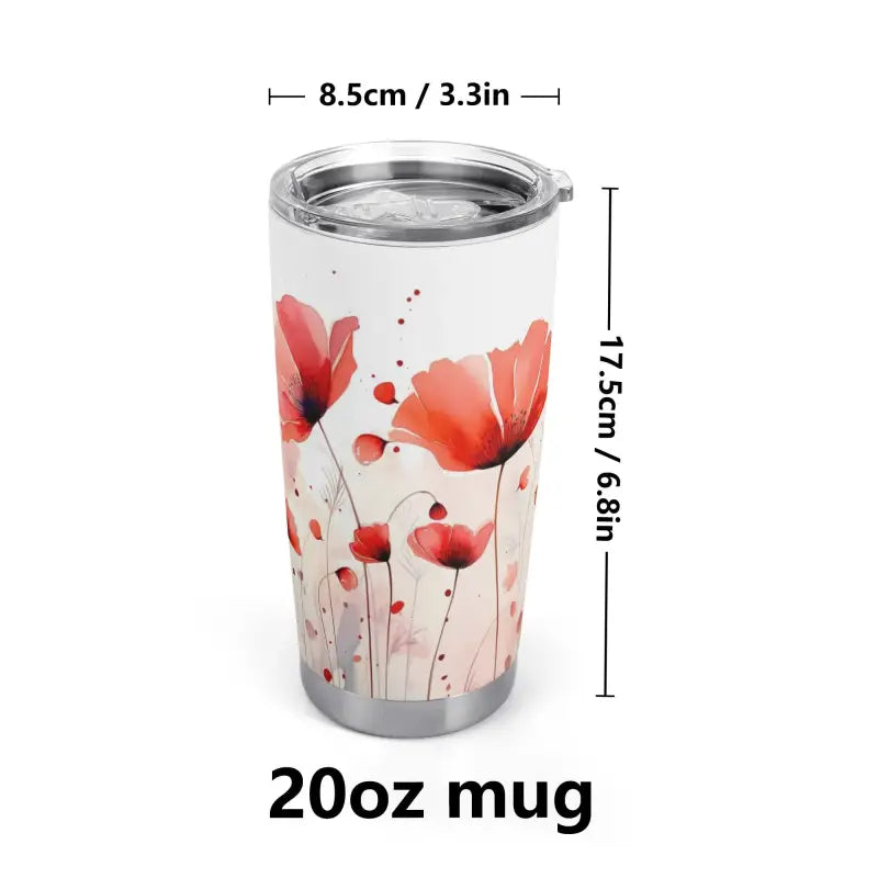 Insulated stainless steel travel mug featuring a floral personalized 20oz design