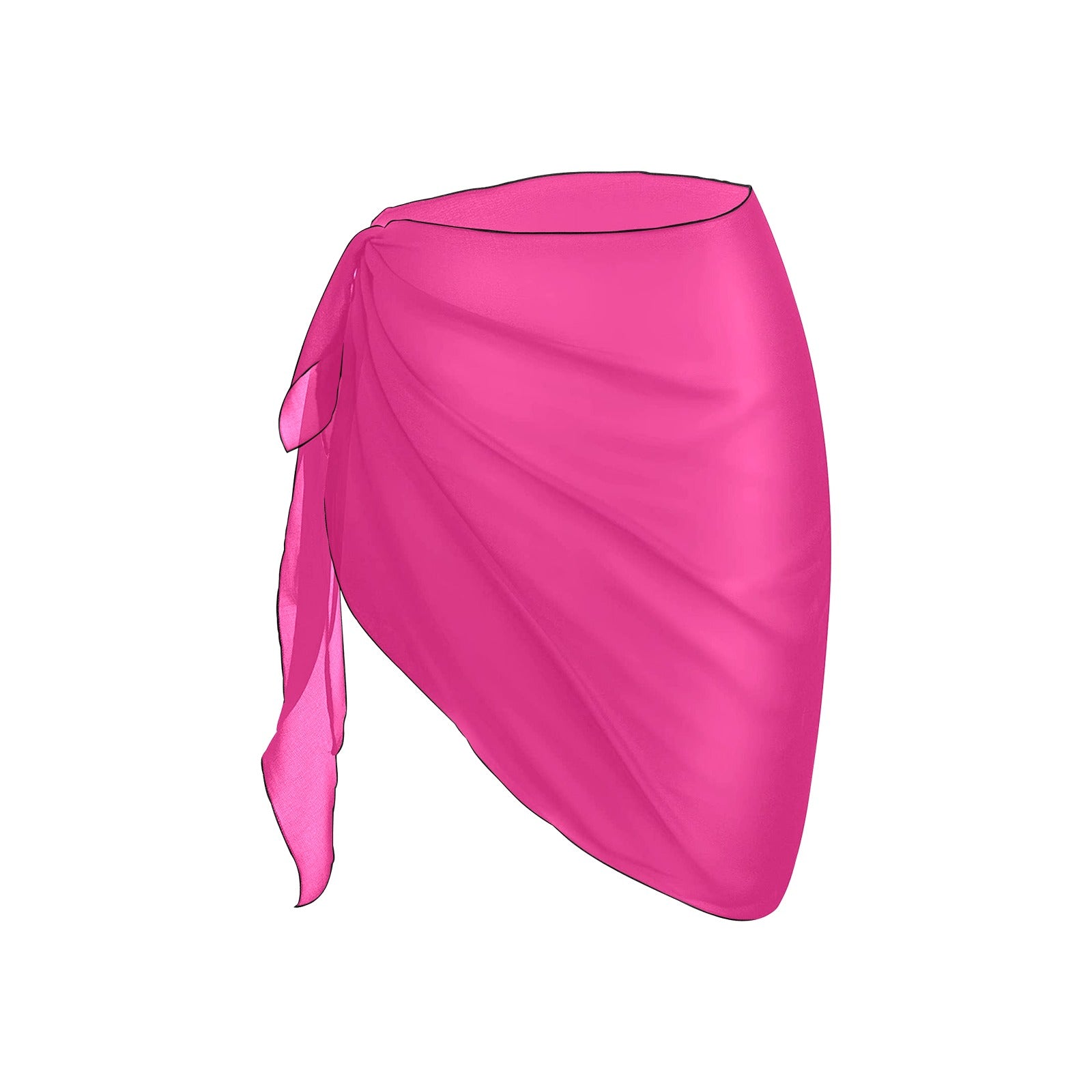 lightweight chiffon sarong flat lay product
pink swim cover up skirt asymmetrical hem