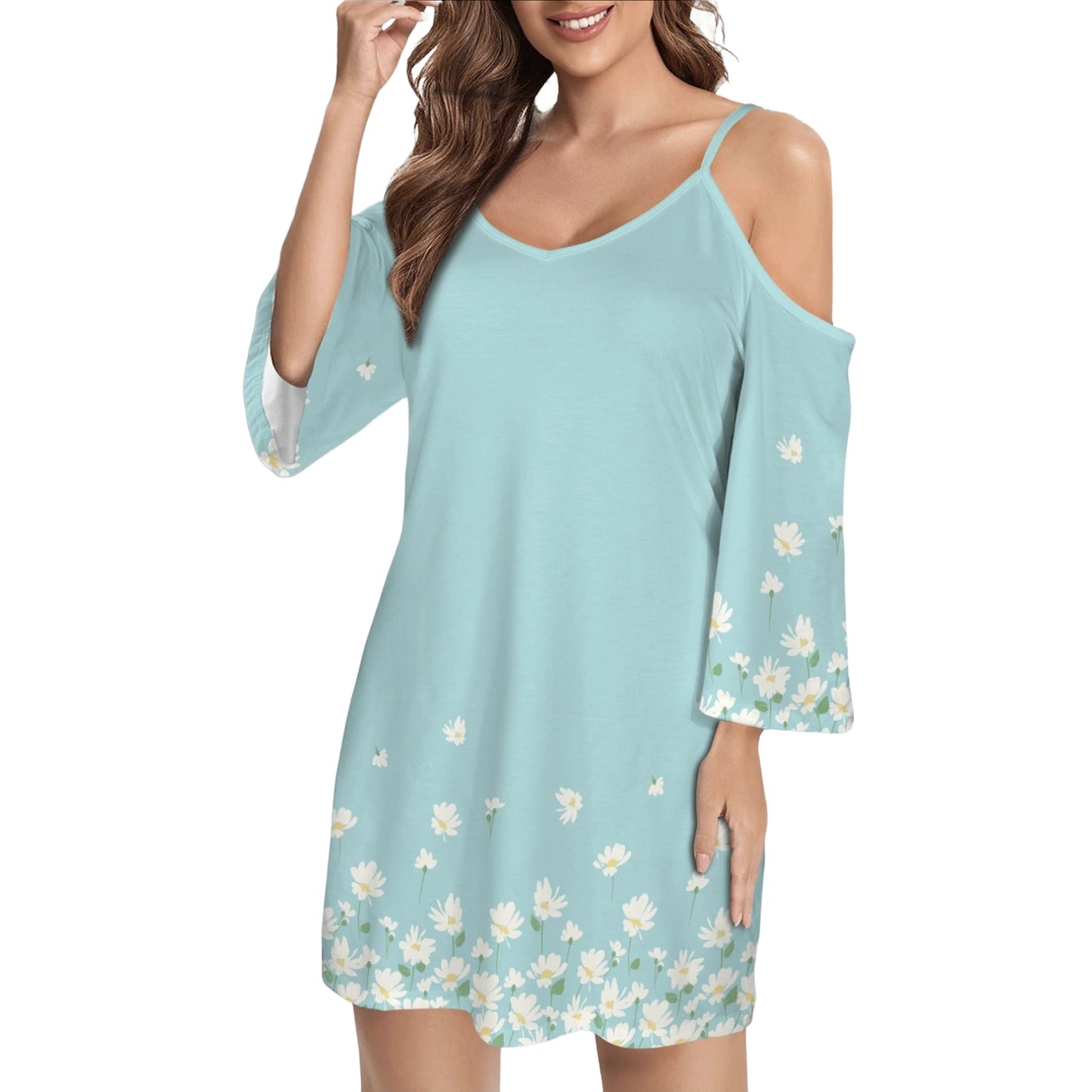 lightweight floral shift dress full front