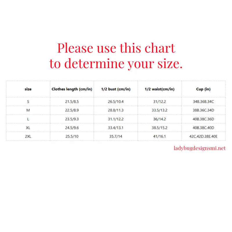 Size chart for Mermaid Dreams Light Yellow One-Piece Swimsuit and cup sizes