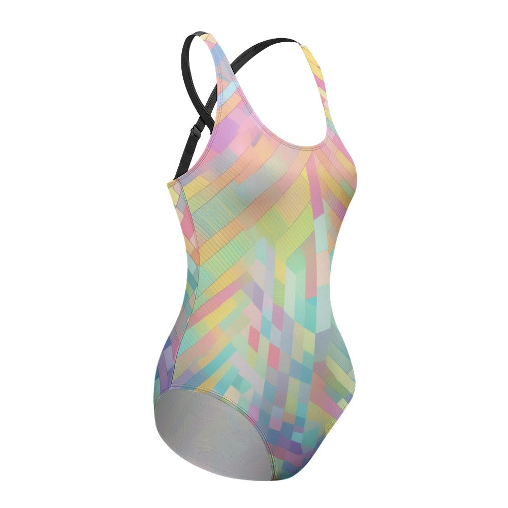 pastel swimsuit angled side detail