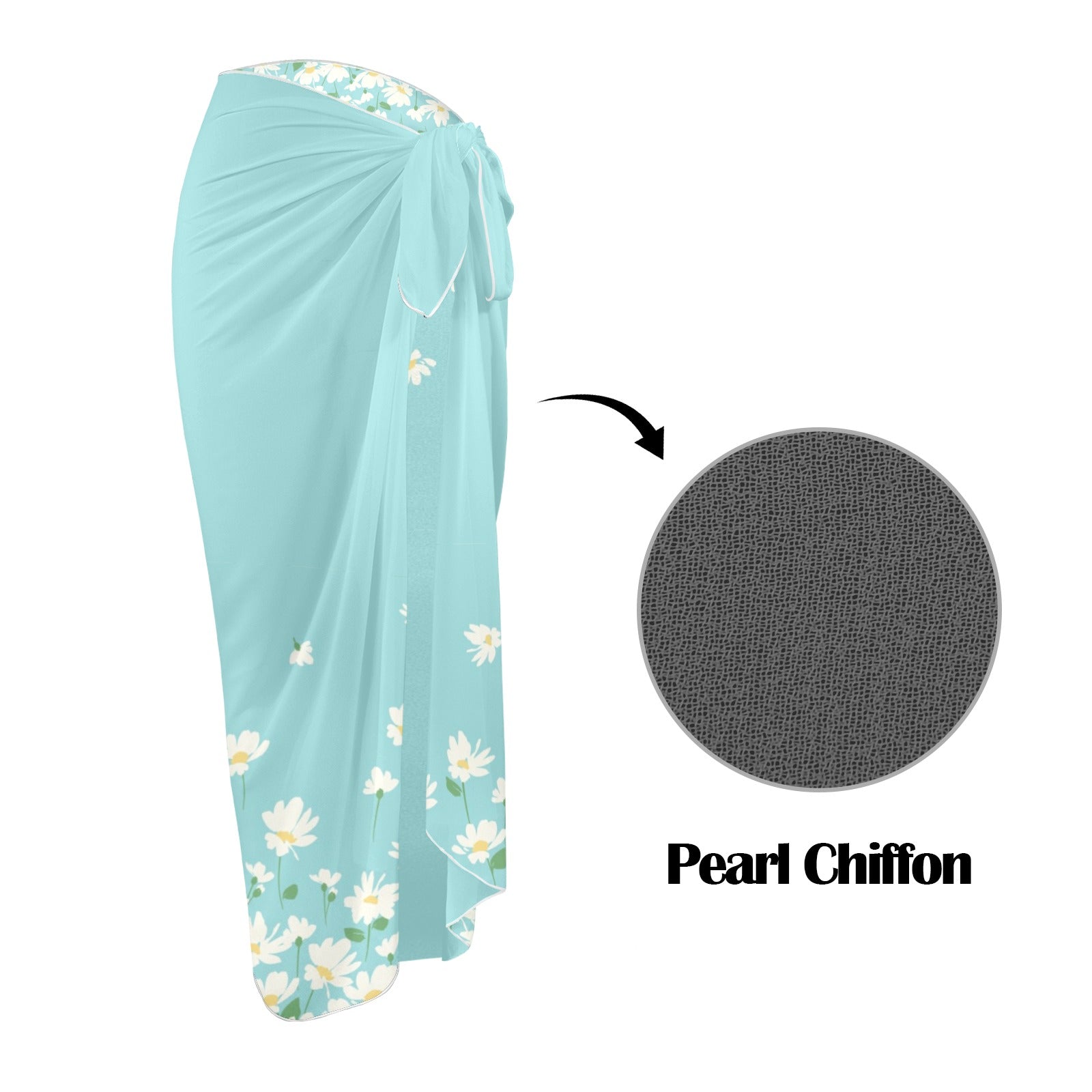 daisy floral sarong adjustable tie detail