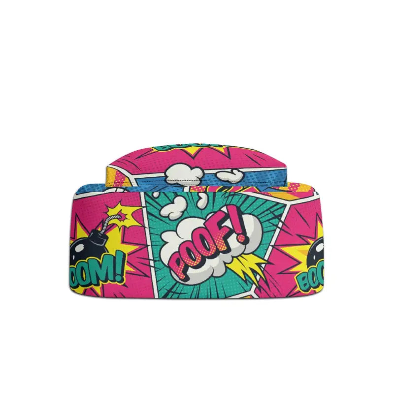 Colorful Pop Art Comic Vintage Backpack featuring comic book-style words Boom and Pow