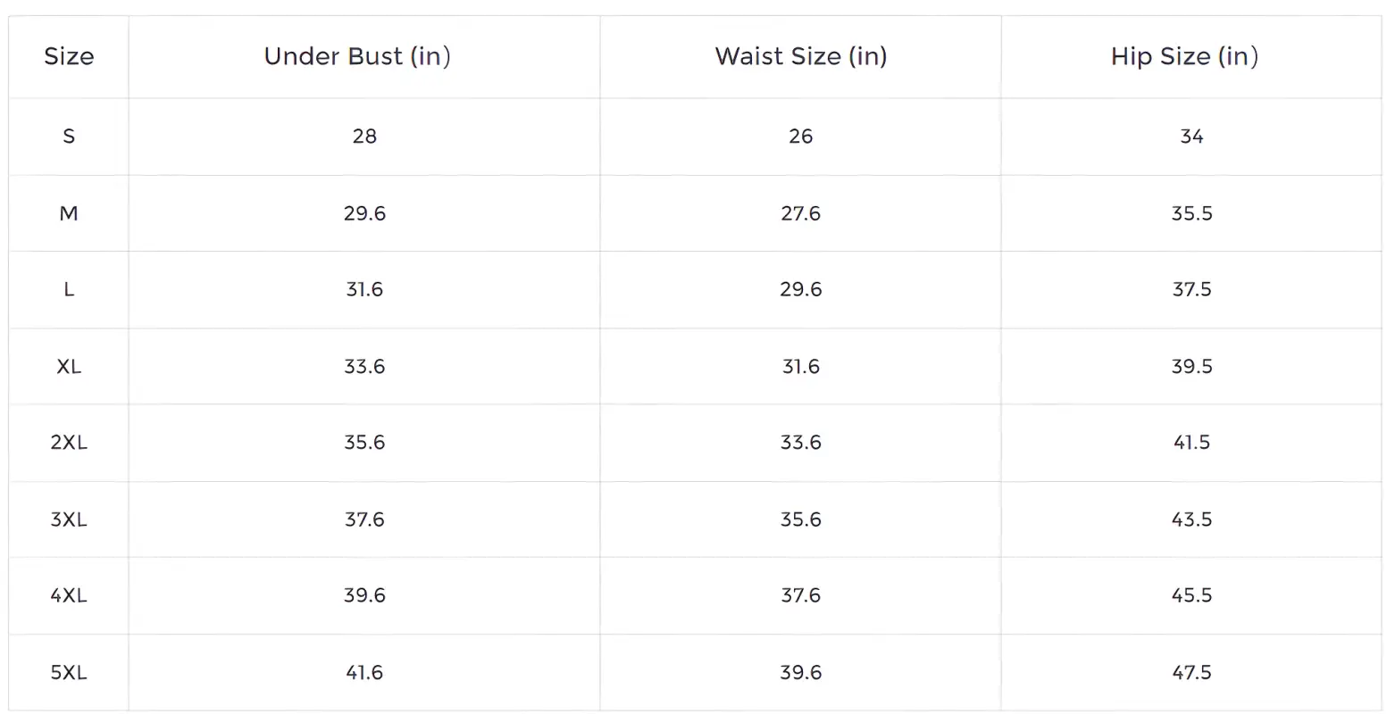 Size chart for the Floral Swirl Halter Bikini, perfect for summer vibes fun